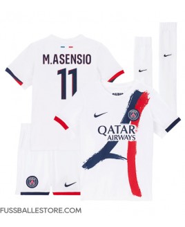 Günstige Paris Saint-Germain Marco Asensio #11 Auswärts Trikotsatzt Kinder 2024-25 Kurzarm (+ Kurze Hosen)